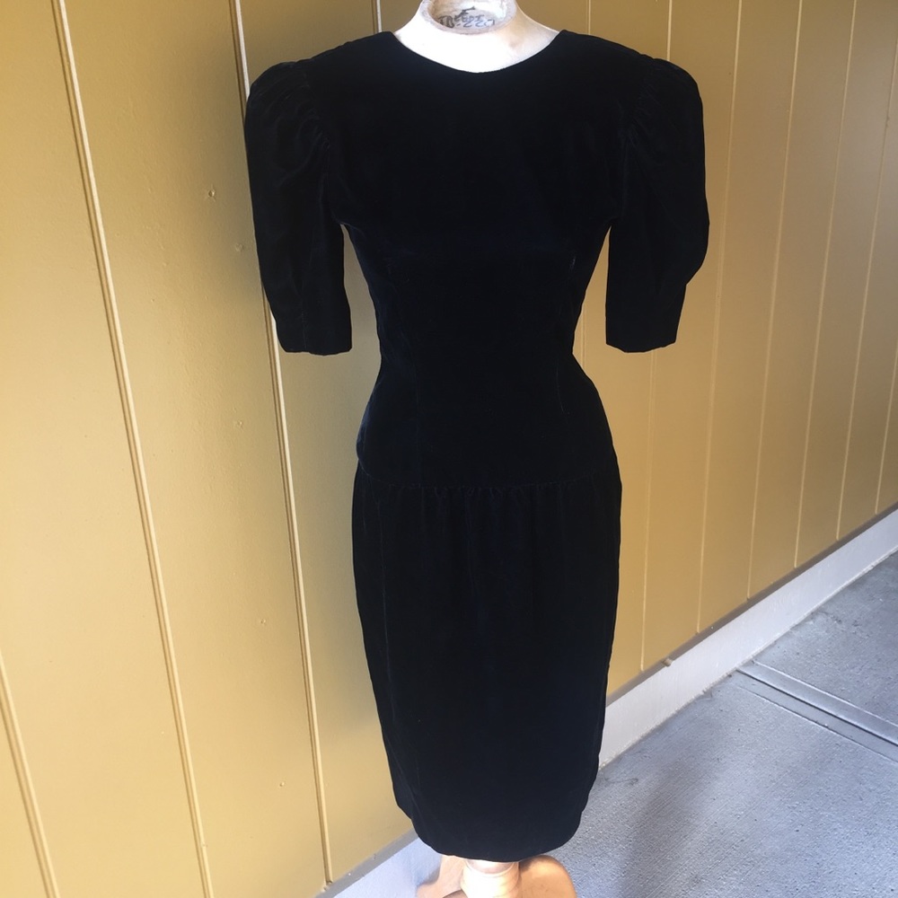 Vintage Black velvet evening dress